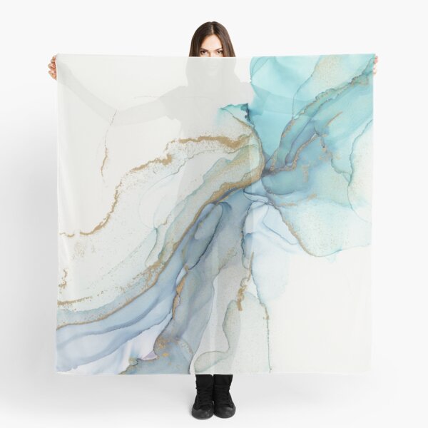 Abstract Jellyfish Alcohol Ink Painting Scarf
