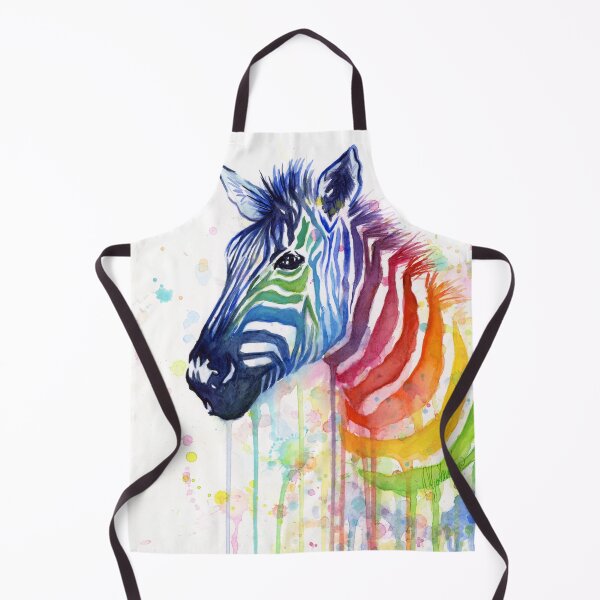 Item preview, Rainbow Zebra Watercolor Animal Painting designed and sold by Olga Shvartsur.