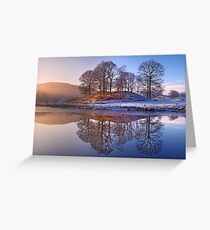 Clearing mist and reflections - River Brathay Greeting Card