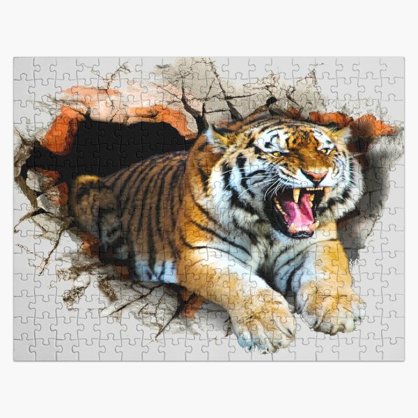 Tiger 'Ferocious Bengal Tiger' 3D Wood Jigsaw Puzzle