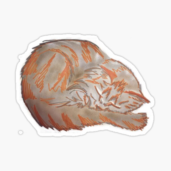 Darker Harley Kittenson sleeps Sticker