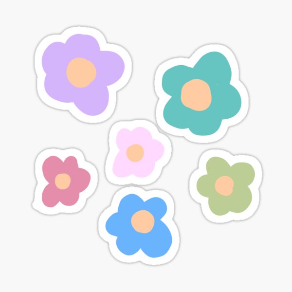 CUTE KAWAII COTTAGECORE FLOWERS 80S RAINBOW Y2K 2000S nostalgia print Sticker