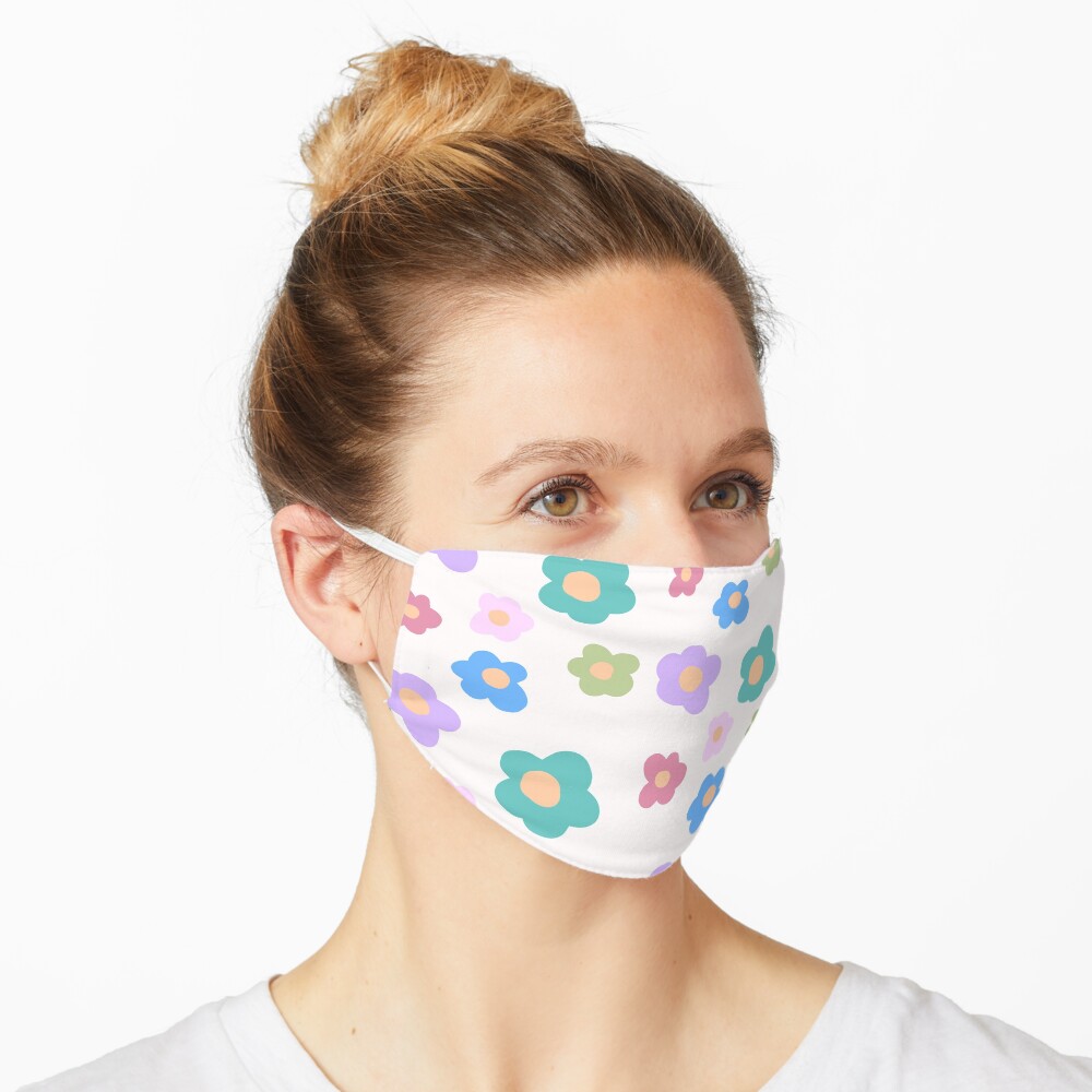 CUTE KAWAII COTTAGECORE FLOWERS 80S RAINBOW Y2K 2000S nostalgia print Mask