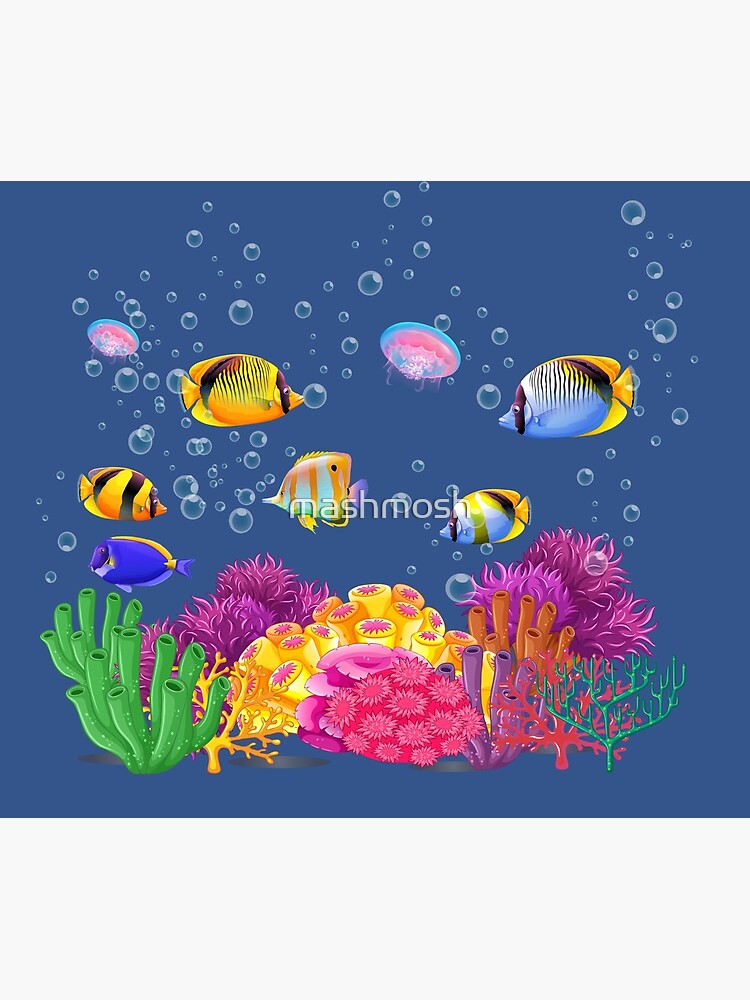 Beautiful Underwater world colorful tropical Fish on a coral reef Marine  Life  Poster for Sale by mashmosh