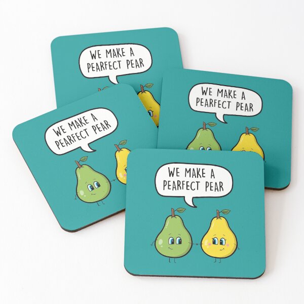 Item preview, We Make A Pearfect Pear - Cute Food Cartoon Love Pun designed and sold by LEFDDesigns.
