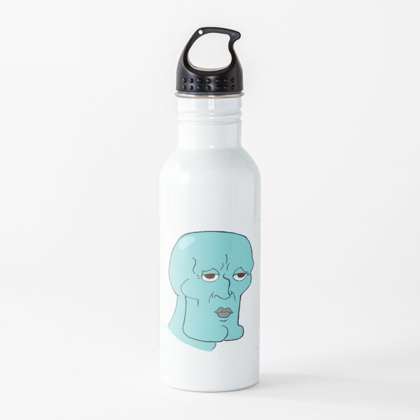 Handsome Squidward, white block design—Spongebob Squarepants Water Bottle