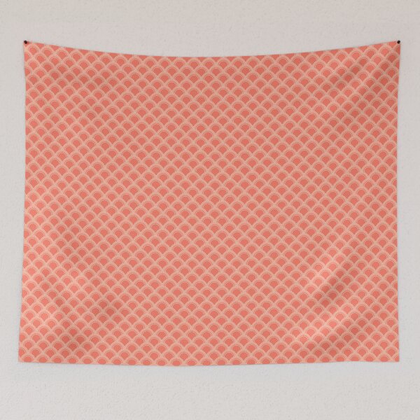Item preview, Deco Mermaid Scales 14 in Coral designed and sold by LaZRgrrl.