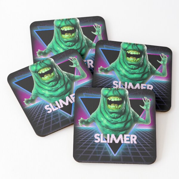 Item preview, Slimer Ghostbusters Retro 80s Neon Landscape designed and sold by Bevatron.