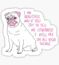 Sassy Pug Sticker