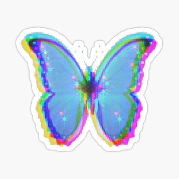 Blue Butterfly Emoji Stickers Redbubble - simple blue butterfly dress roblox