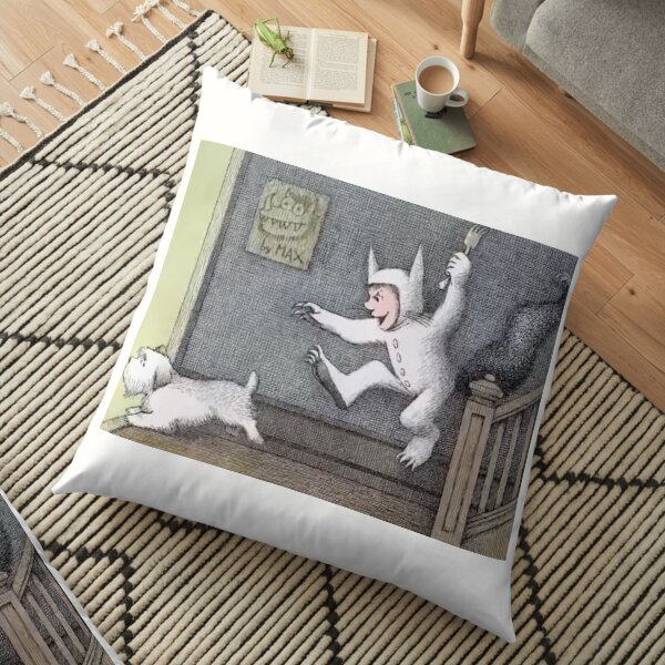 Where The Wild Things Are And Funny Dog Cartoon Floor Pillow