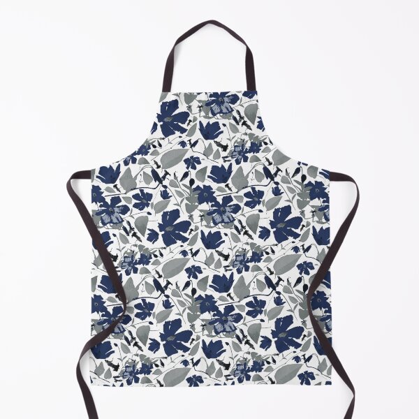 Item preview, Navy Watercolor Clematis designed and sold by StudioPosies.
