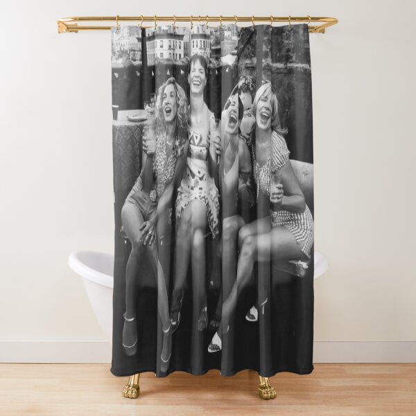 Party Girls Black White Shower Curtain