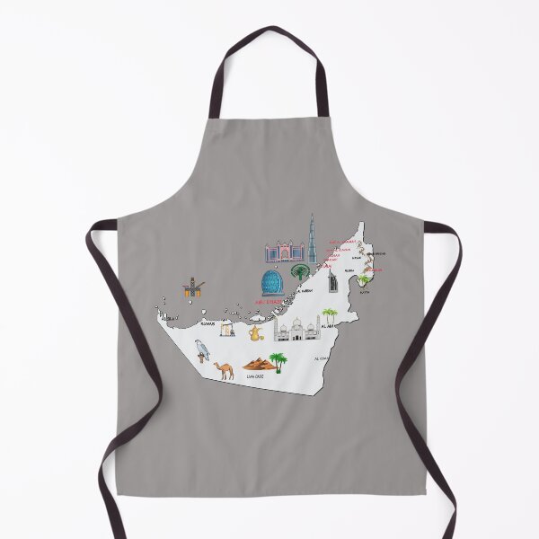 Item preview, UAE Landmarks Map major cities names UAE national symbols Emirates map designed and sold by mashmosh.