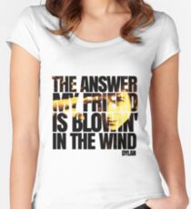 Bob Dylan blowin' in the wind Women's Fitted Scoop T-Shirt