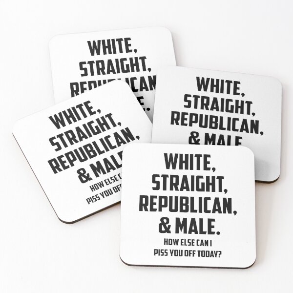 Item preview, Mens White Straight Republican & Male How Else Can I Piss You Off design designed and sold by nikkidawn74.