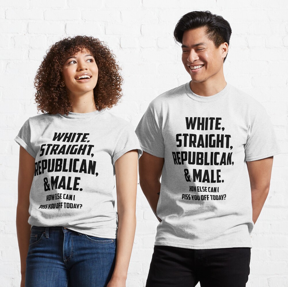 white straight republican male t shirt