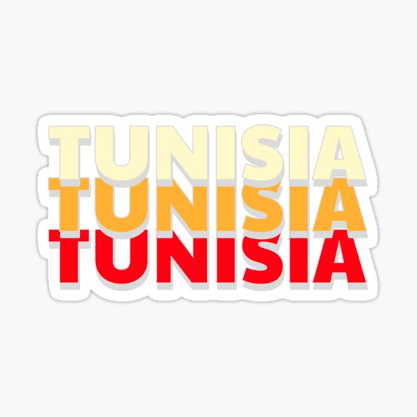 Nom de la Tunisie en trois couleurs Design élégant Sticker