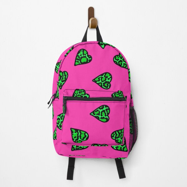 Item preview,  Pink Green Leopard hearts spotted fur Animal Pattern designed and sold by funnytshirtemp.
