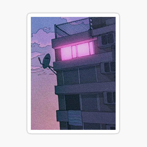 lofi aesthetic anime city Sticker