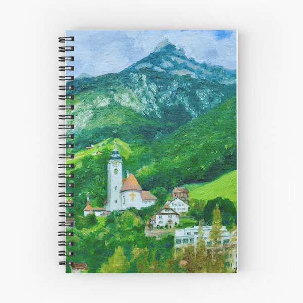 Item preview, White Church above Flüelen, Switzerland designed and sold by Dai Wynn Fine Art.