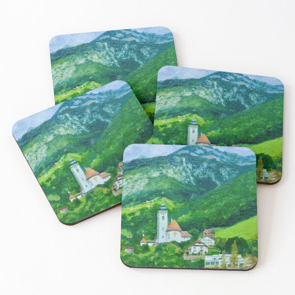 Item preview, White Church above Flüelen, Switzerland designed and sold by Dai Wynn Fine Art.