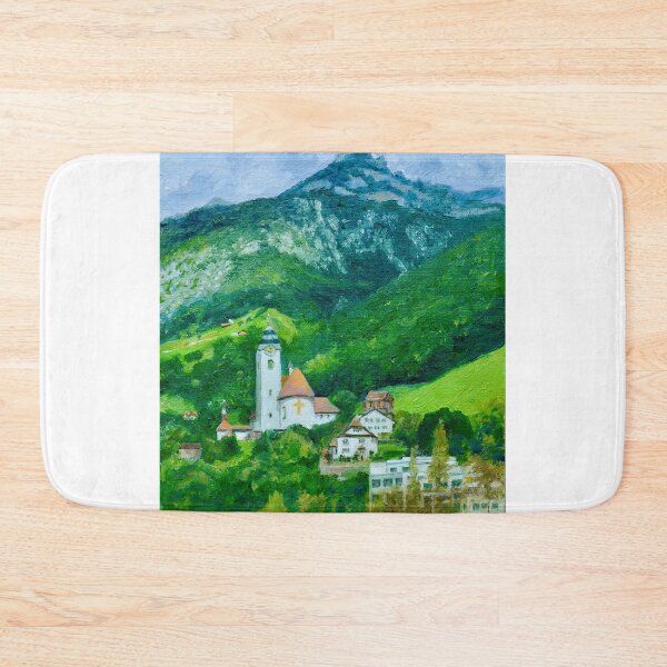Item preview, White Church above Flüelen, Switzerland designed and sold by Dai Wynn Fine Art.