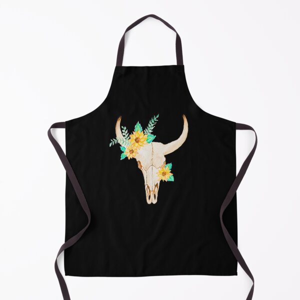 Item preview, Sunflower Bull Skull (Black) designed and sold by ErinGArt.