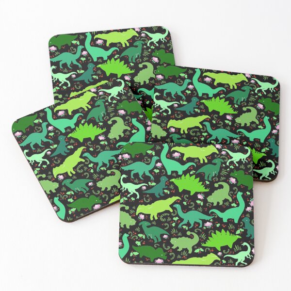 Item preview, Dinosaur Pattern - Little Herbivores (Black) designed and sold by KBMasquerade.