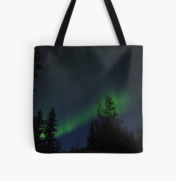 Green Waves All Over Print Tote Bag
