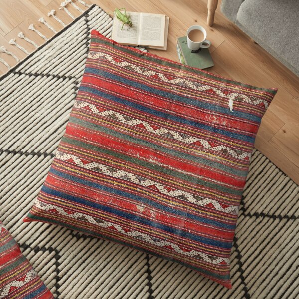 Denizli West Anatolian Kilim Print Floor Pillow