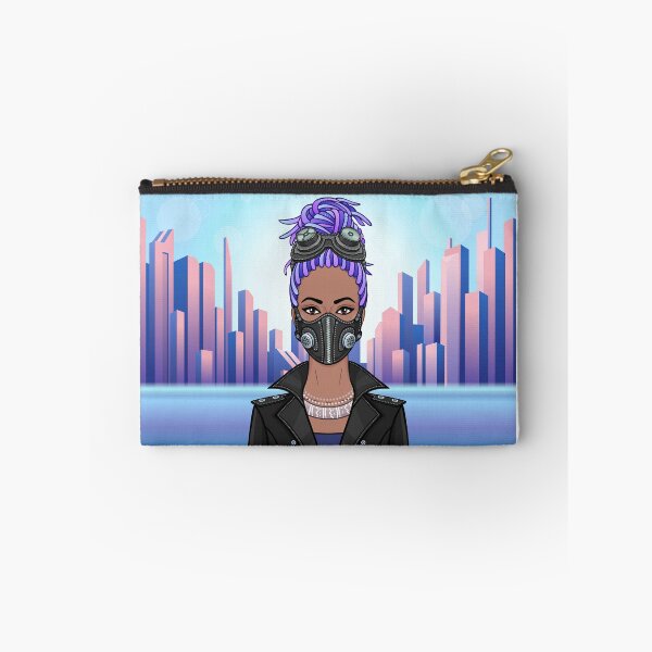Item preview, Black woman in a mask, background of a megalopolis. designed and sold by YanaZvereva.