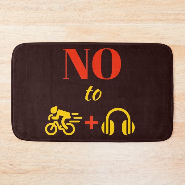 Item preview, no to biking with headphones designed and sold by doctors-apparel.