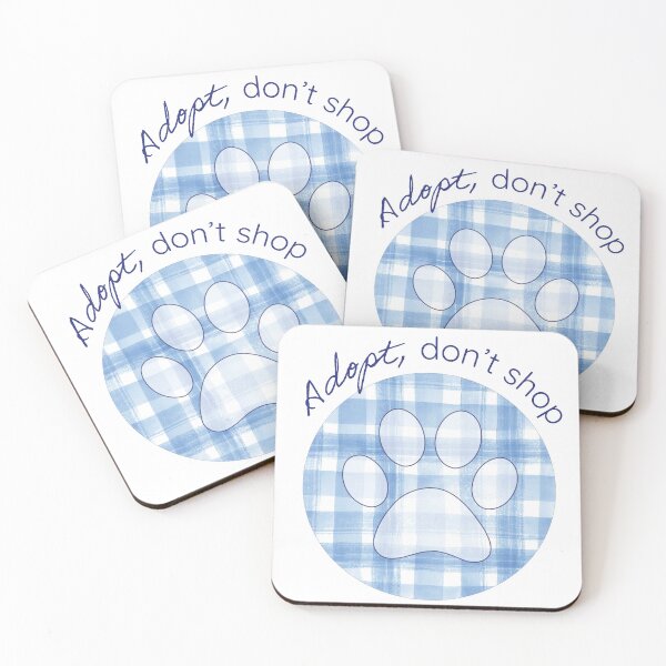Item preview, Adopt, don't shop! - Blue Gingham designed and sold by Peyton Azar.