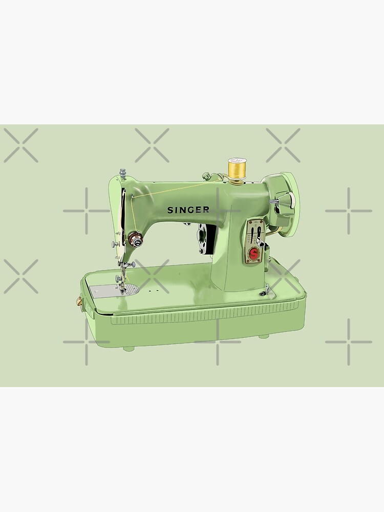 The green Singer sewing machine by MimieTrouvetou