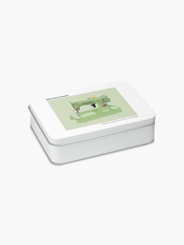 Alternate view of The green Singer sewing machine Jigsaw Puzzle