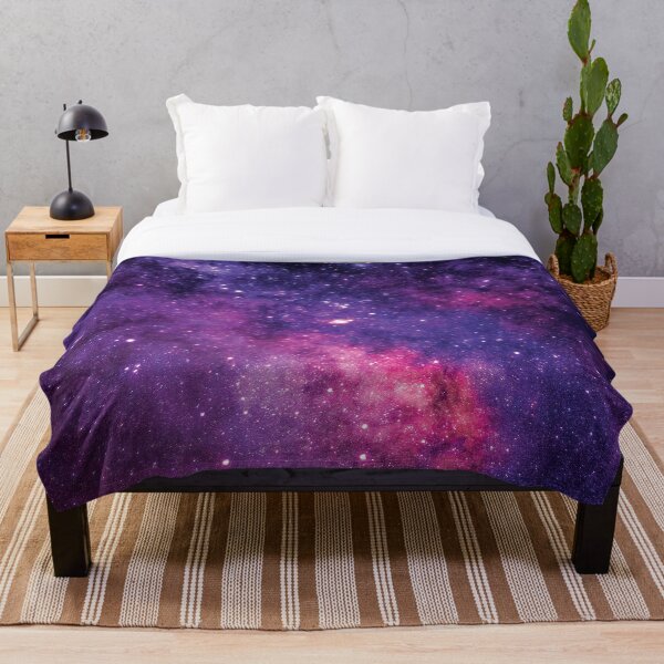 Blue and Pink Galaxy Star lights Throw Blanket