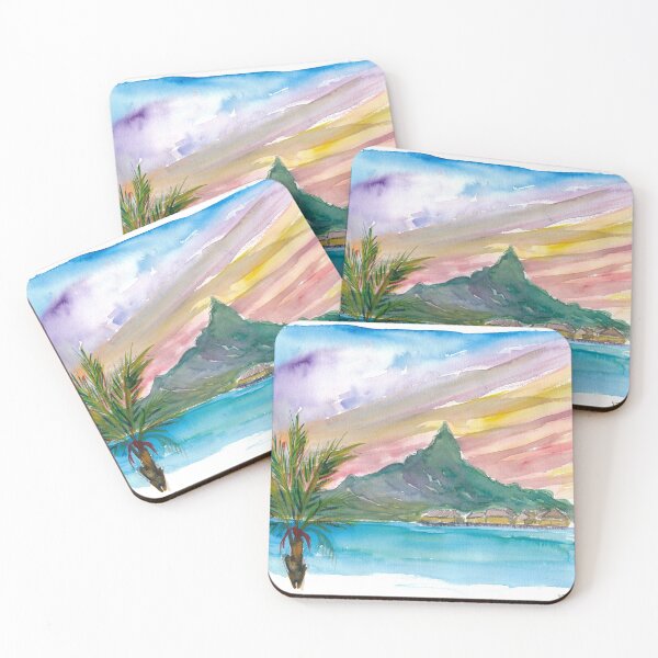 Item preview, Tahiti Polynesian Dreams with Huts And Mountains designed and sold by artshop77.
