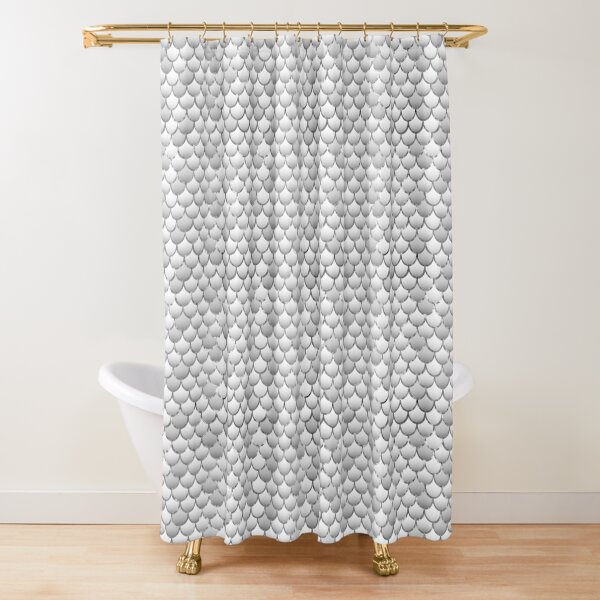 Pattern #9 - Scales White Shower Curtain