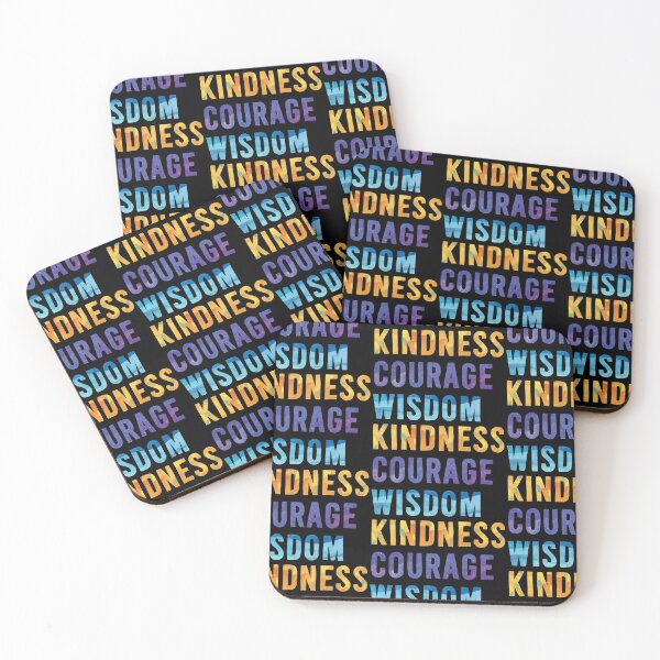 Item preview, Kindness Courage Wisdom – Black Repeat designed and sold by ImperfectLife.