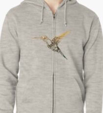Steampunk Humming Bird Zipped Hoodie