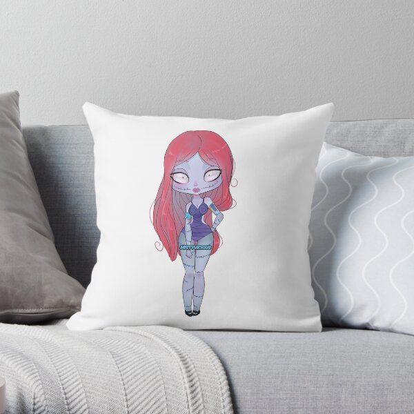 Pin Up Doll Cosplay Art (Full Length) Throw Pillow