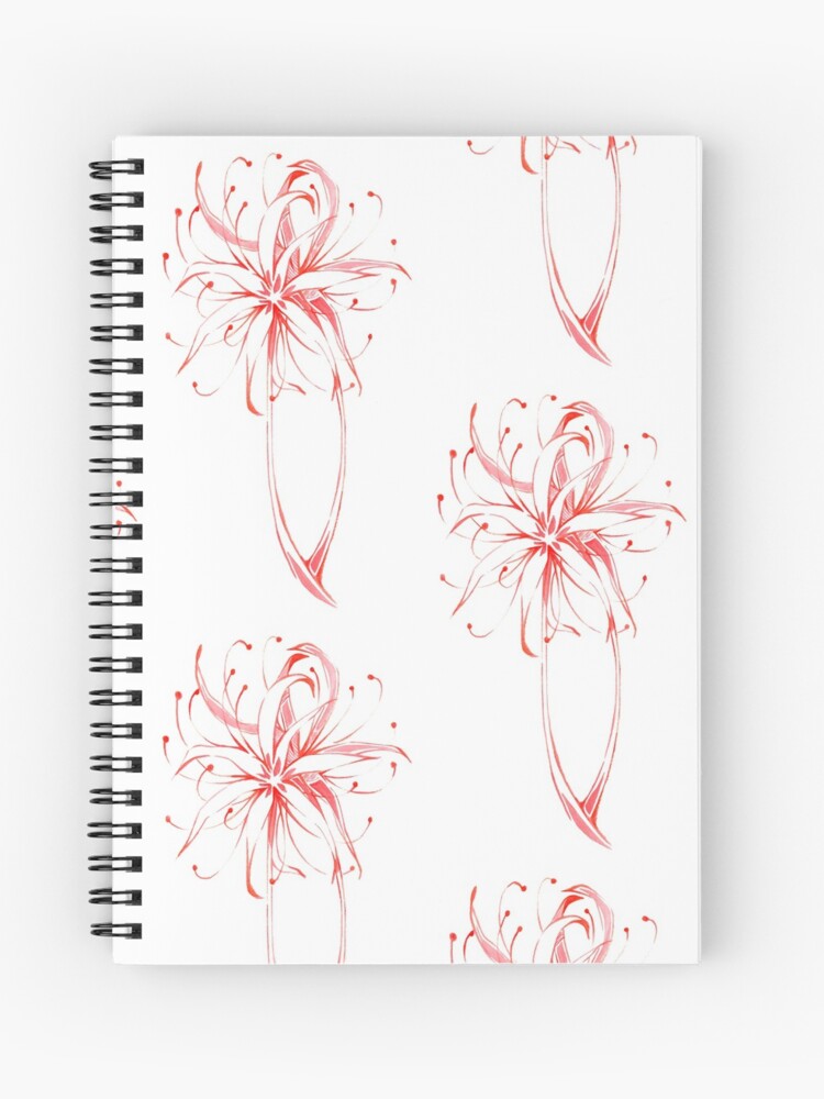 Red Spider Lily Gouache Drawing Spiral Notebook By Psychokitty86 Redbubble
