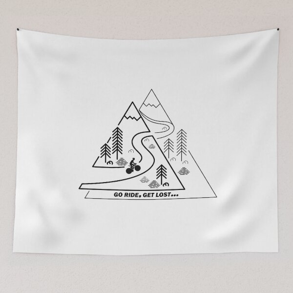 Item preview, Road Cyclist Climbing Twin Peaks Black designed and sold by RabeDesigns.