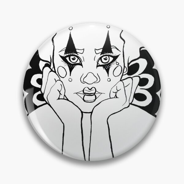 Item preview,  Halloween Circus Clown Ink Portrait designed and sold by Ivy Lily Art.