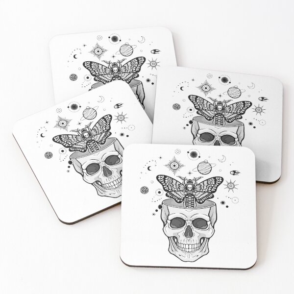 Item preview, Human skull, moth Dead head, cosmic symbols. designed and sold by YanaZvereva.