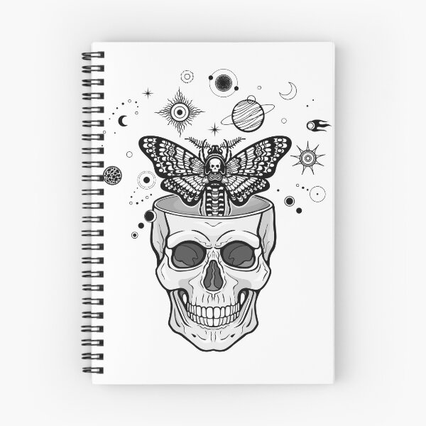 Item preview, Human skull, moth Dead head, cosmic symbols. designed and sold by YanaZvereva.