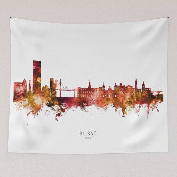 Item preview, Bilbao Spain Skyline designed and sold by ArtPrints.