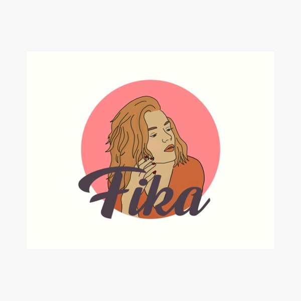 Item preview, Fika Swedish text with girl thinking designed and sold by JokeGysen.