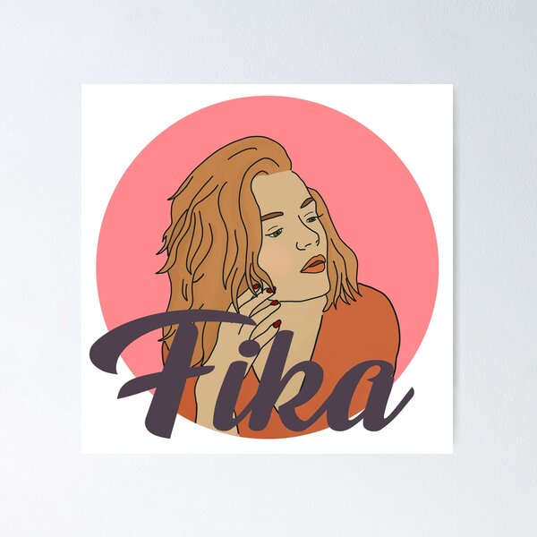 Item preview, Fika Swedish text with girl thinking designed and sold by JokeGysen.